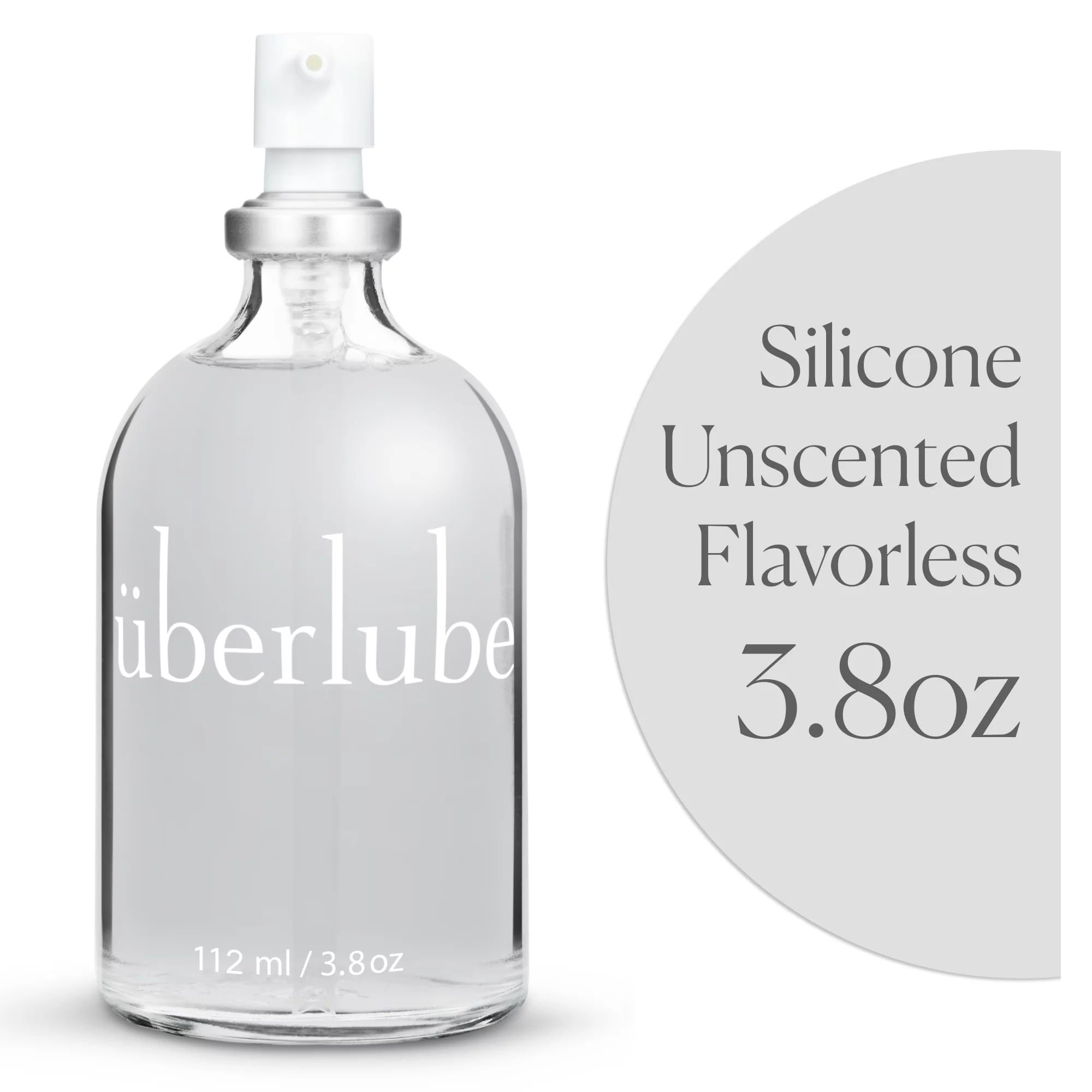 Uberlube Luxury Lubricant | Latex-Safe Natural Silicone Lube with Vitamin E | Unscented, Flavorless, Zero Residue, Works Underwater - 112ml