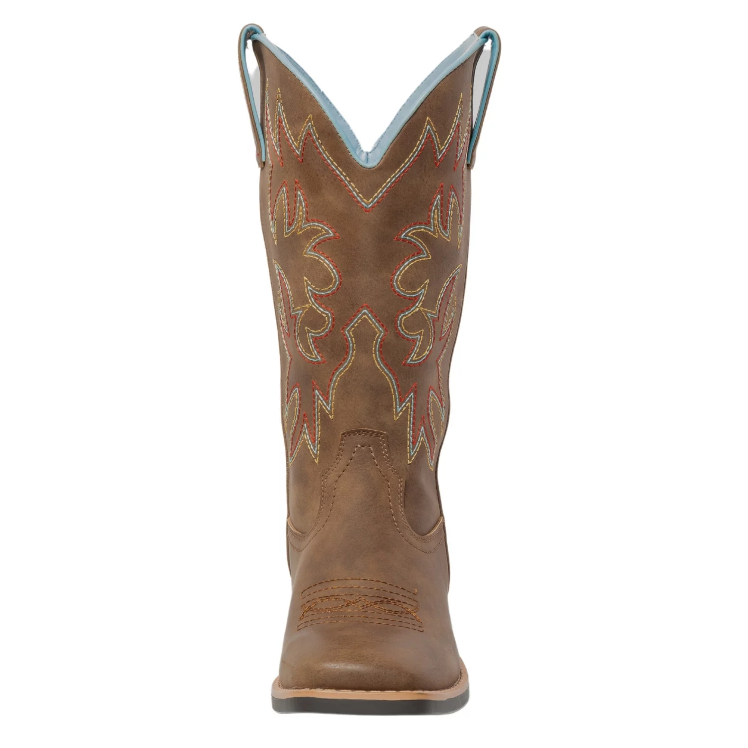 SheSole Women's Western Cowboy Boots For Women Female Square Toe Brown Size 9.5