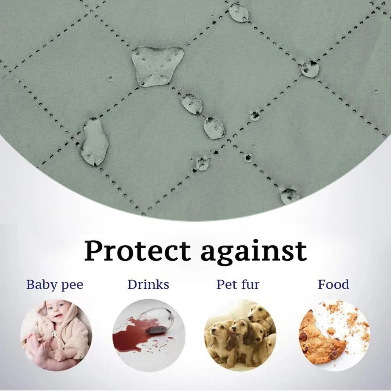 SHANNA Sectional Couch Covers Reversible Waterproof L-Shaped Sofa Slipcover Chaise Lounge Couch Furniture Protector for Kids Dogs,Light Green