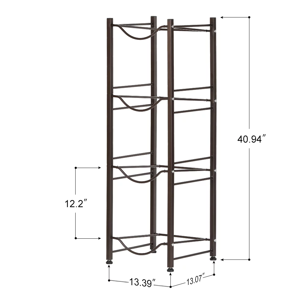 5 Gallon Water Bottle Holder,4-Tier Water Jug Holder Storage Rack，Brown
