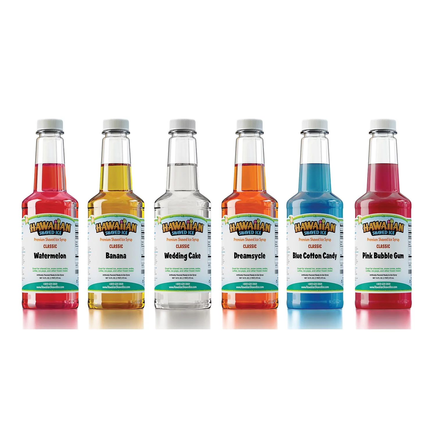 Hawaiian Shaved Ice Snow Cone Syrup 6-Pack (Pints)