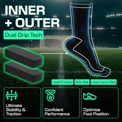Lux 360 Grip Socks - Soccer Grip Socks for Men and Women. GripArray™ Performance & Comfort - Anti-Slip Grip Socks for Soccer