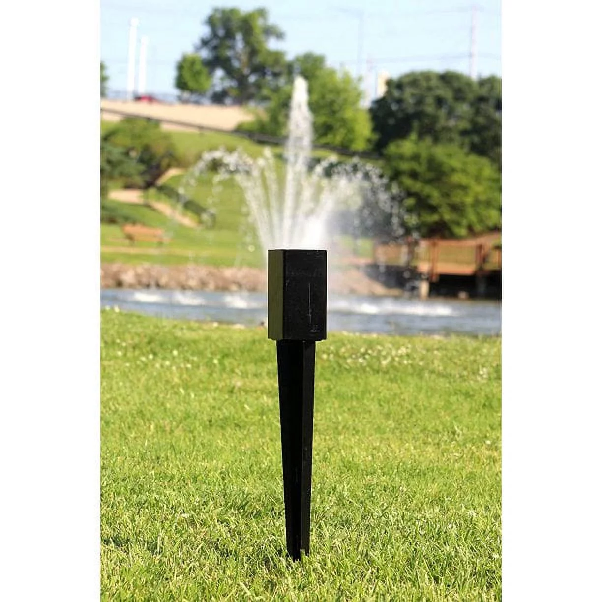 Ashman Online, Manual Fence, Post Anchor, 30 inches Tall, 3.5 x 3.5 inches Wide, Black Color, for Mailbox Post (Set of 4)