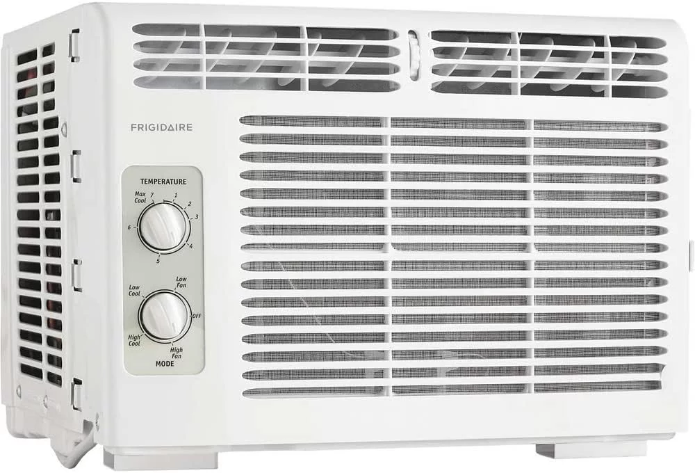 Frigidaire FFRA051WAE Window-Mounted Room Air Conditioner, 5,000 BTU with Temperature Control and Easy-to-Clean Washable Filter, in White