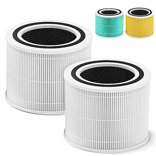 Core 300 Pet Care Replacement Filter for LEVOIT Core 300 Core300-P Core 300s VortexAir Air Purifier, 3-in-1 HEPA and Activated Carbon, Core 300-RF-PA, 2 Pack, Yellow