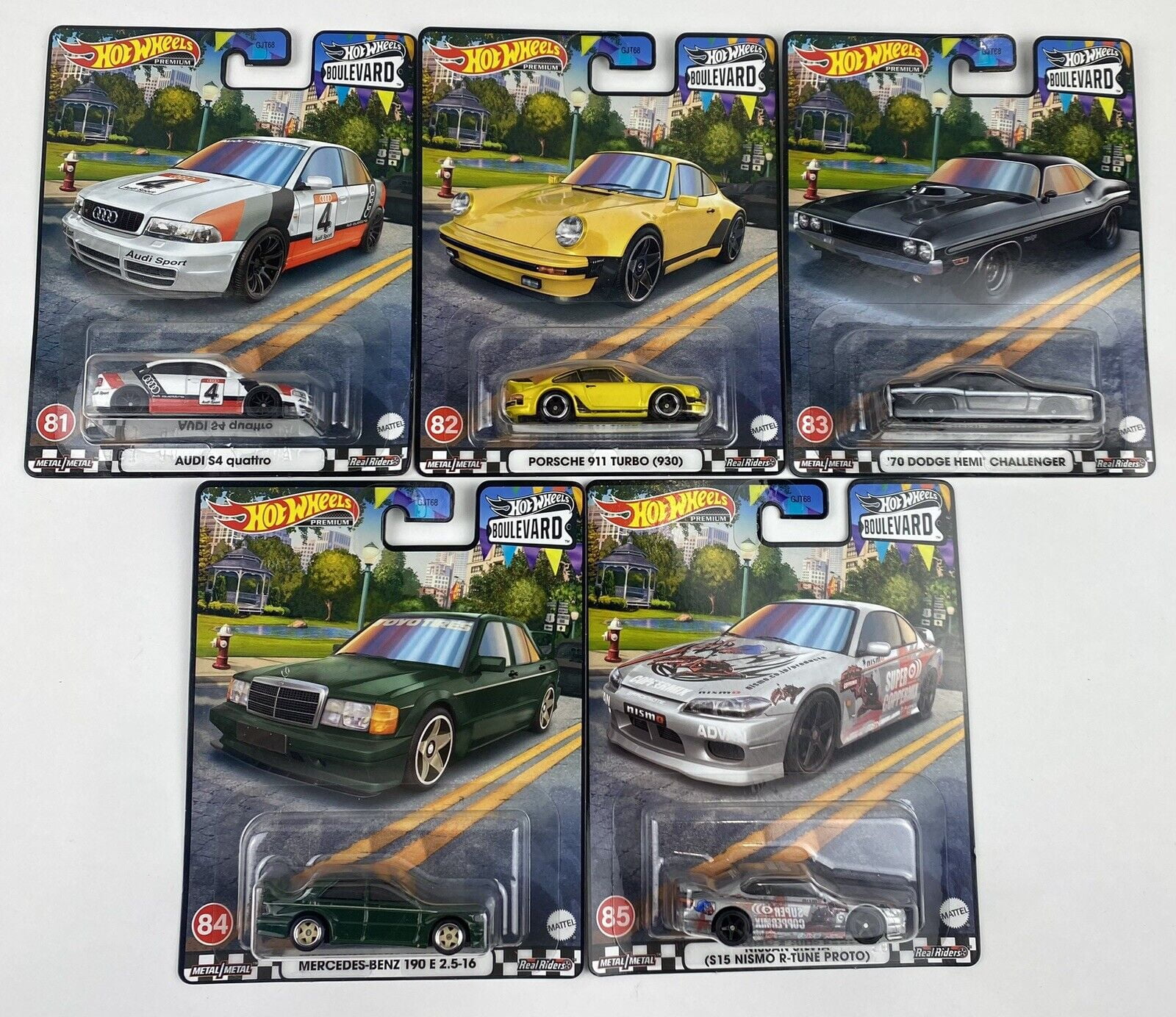 2023 Hot Wheels Premium Boulevard S Case 5 Cars Set, 1/64 Diecast Model Cars GJT68-979S