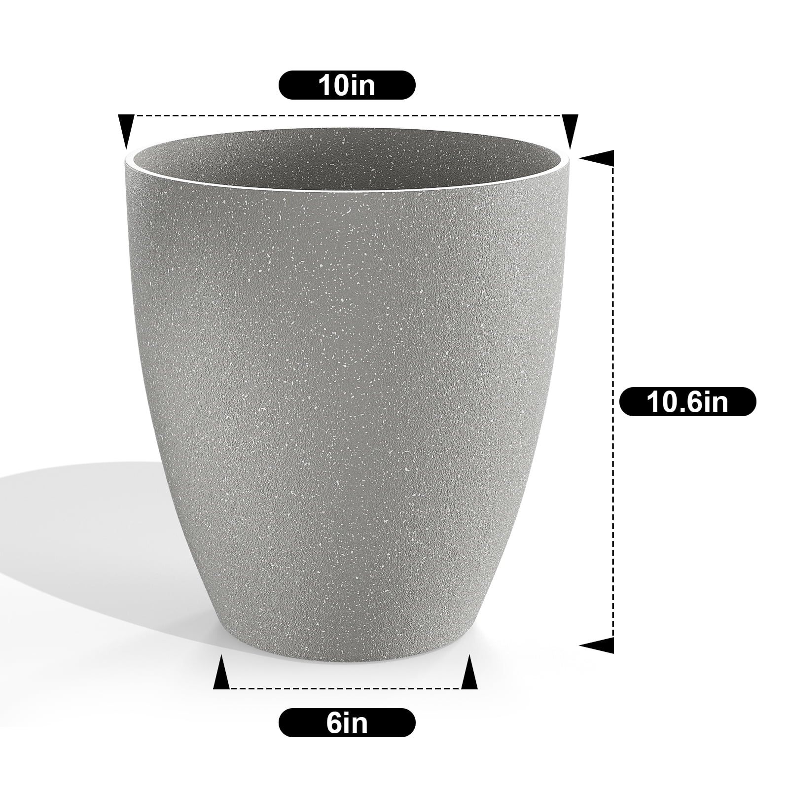 QCQHDU Plant Pots Set of 2 Pack,10 Inch Plant Pot for Indoor and Outdoor Plants with Drainage Hole,Flower Pots Modern Decorative Planter for Garden Plants(Sandy)