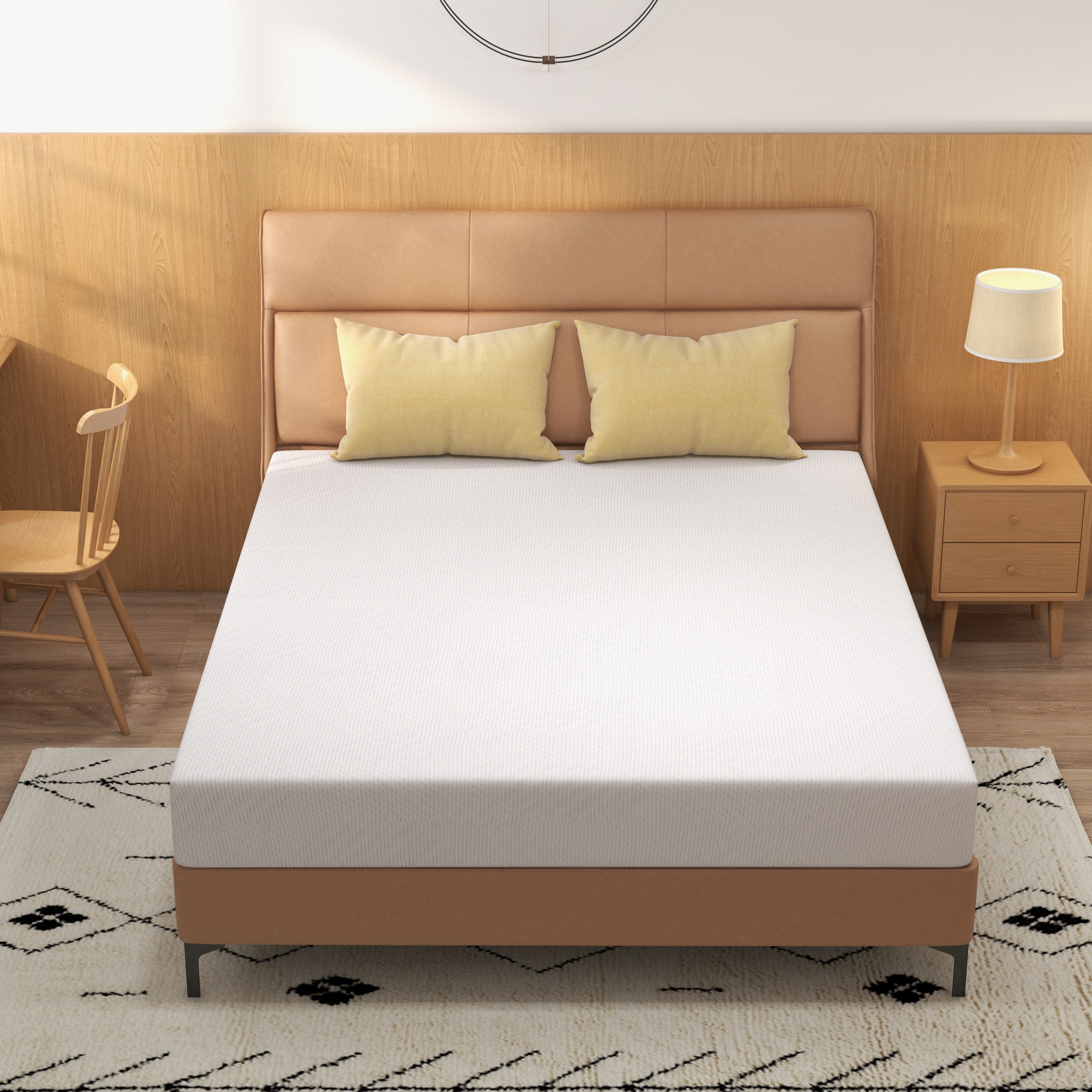 8 inch Full Size Green Tea Cooling Memory Foam Mattress in a box, Medium Feeling, Cooling Gel Infused,Made in USA, White