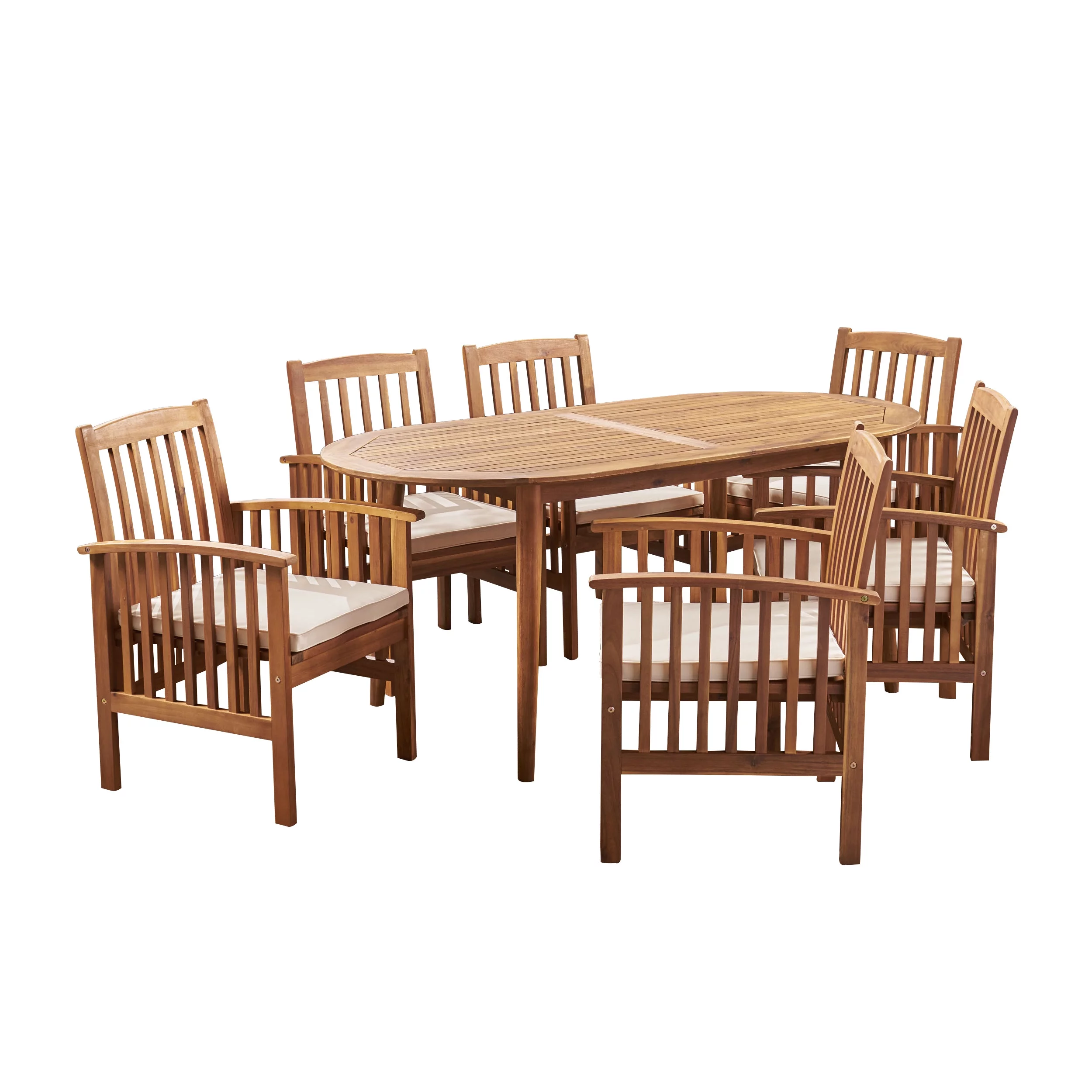 Phoenix Outdoor Acacia 6-Seater Dining Set with 71