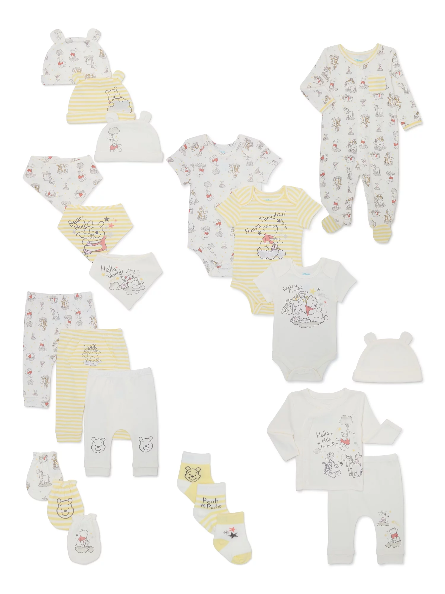 Disney Baby Wishes + Dreams Baby Boys and Girls Unisex Winnie The Pooh Baby Shower Gift Set, 22-Piece, Newborn-6/9 Months