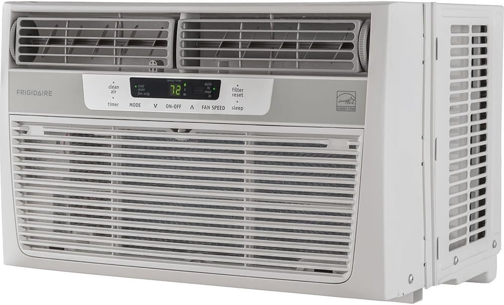 FRIGIDAIRE FFRE0833S1 8,000 BTU 115V Window-Mounted Mini-Compact Air Conditioner with Temperature-Sensing Remote Control