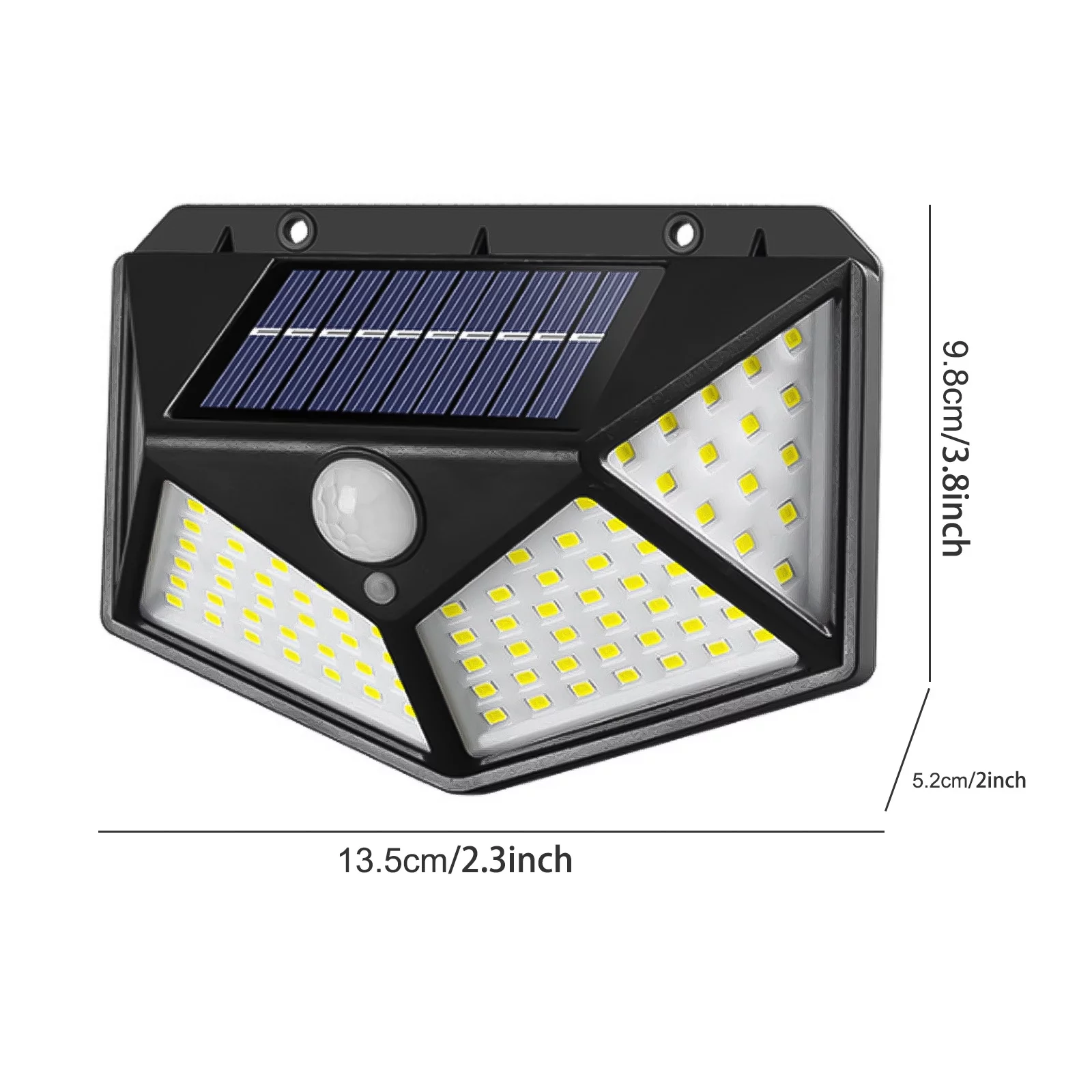 4PCS Outdoor Security Light, 100 LED Solar Wall Light Powered PIR Motion Sensor Waterproof Wireless Garden Wall Light
