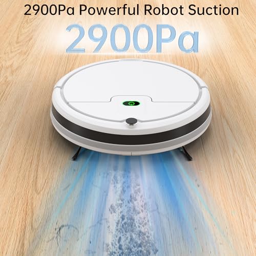 Robotic Vacuums, 2900Pa Powerful Suction Robot Vacuum Cleaner, Tangle Free Robotic Vacuums Good for Pet Hair Hard Floor,Quiet, Self-Charging, Anit-Drop Floor Sweeper Robo
