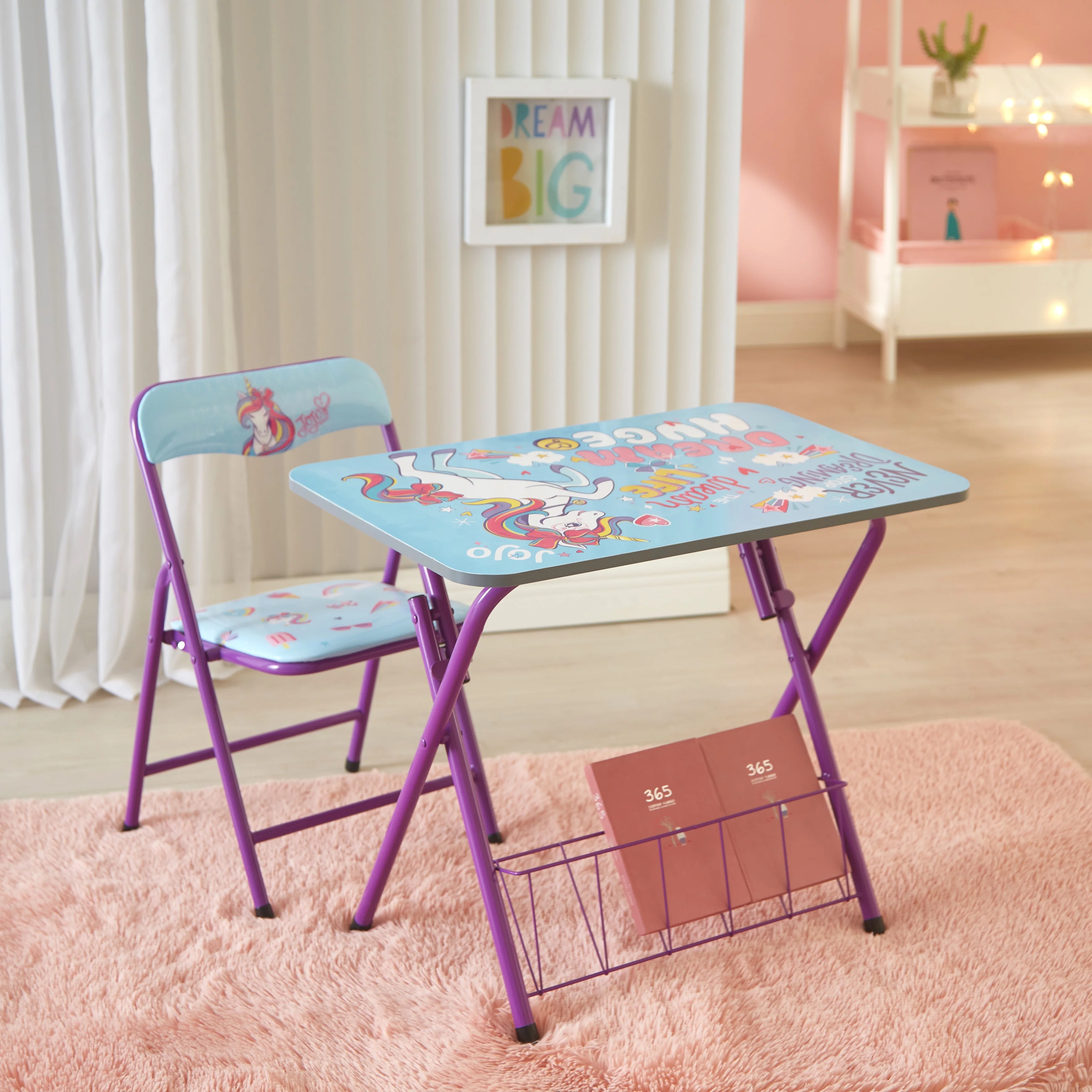 Nickelodeon Jojo Siwa Activity Metal Folding Desk And Chair Set, Blue