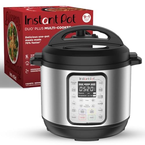 Instant Pot Duo Plus 9-in-1 Multicooker, Pressure Cooker, Slow Cook, Rice Maker, Steamer, Sauté, Yogurt, Warmer & Sterilizer, Includes App With Over 800 Recipes, Stainless Steel, 6 Quarts
