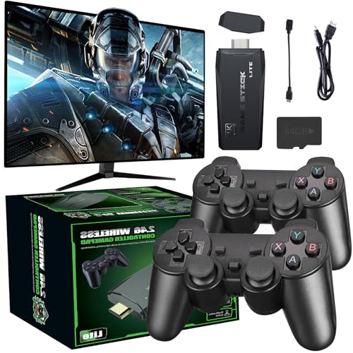 M8 PRO Wireless Game Console - Retro Gaming Consoles with Built in 20000+ Games, 9 Classic Emulators, 4K HDMl Output and 2.4GHz Wireless Controller, Plug and Play Video Game Stick for TV(64G)