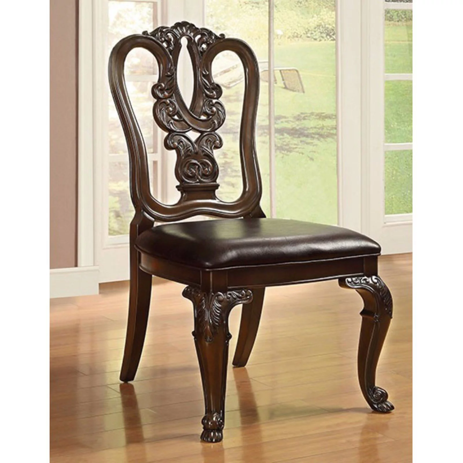 Benzara Bellagio Decorative Back Formal Dining Side Chair - Set of 2