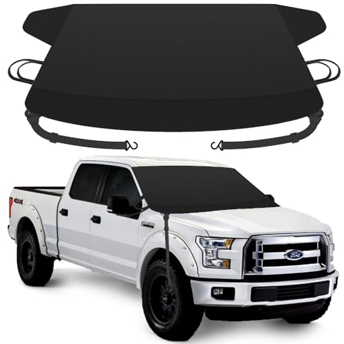 Extra Large Windshield Cover for Ice and Snow, Upgraded Thicken Oxford Car Windshield Cover Best for Ice, Frost & Snow Removal Windshield Snow Cover for All Weather (71x47 Inches)