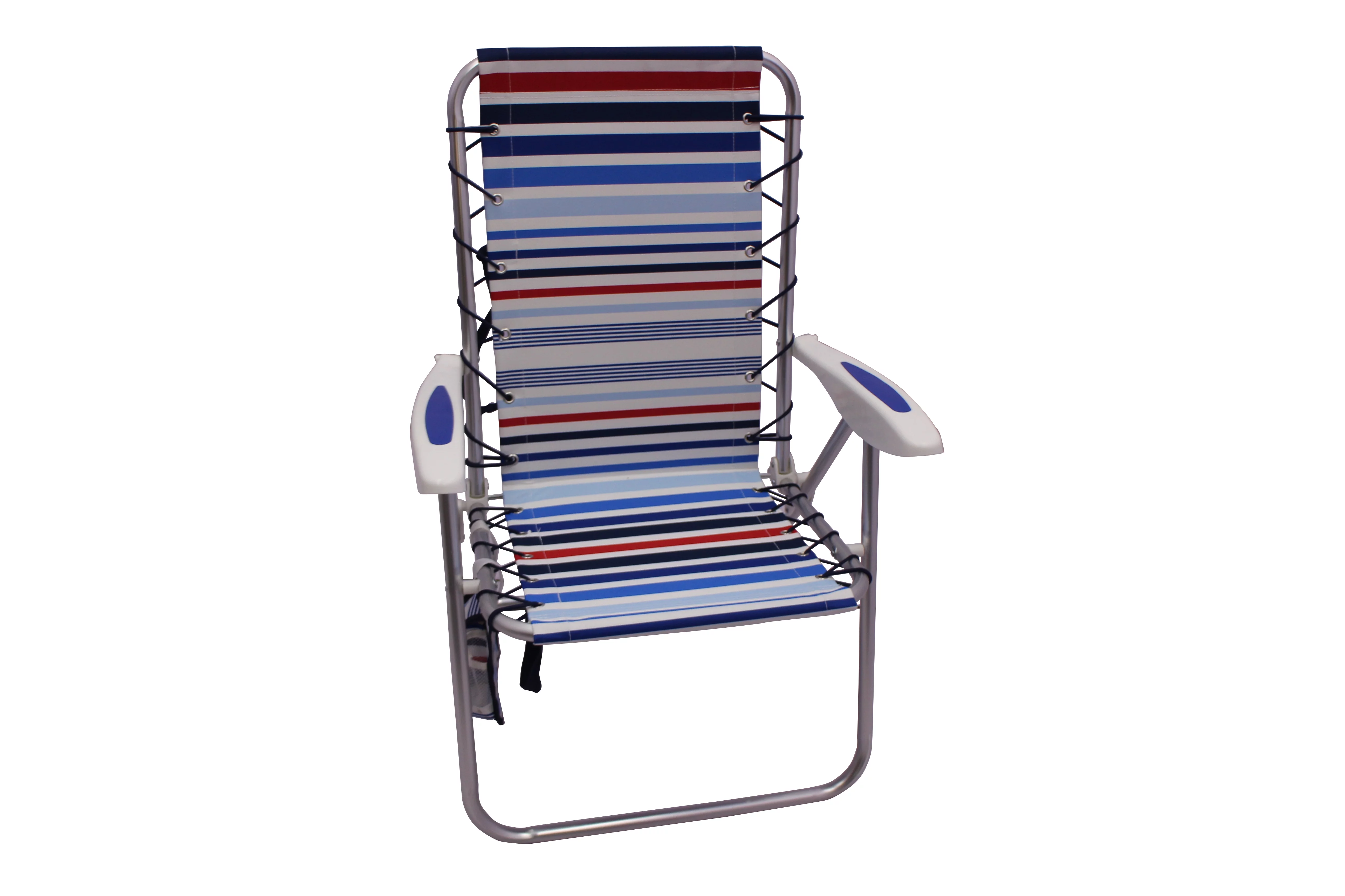 Mainstays Aluminum Bungee Beach Chair, Red White & Blue Stripe