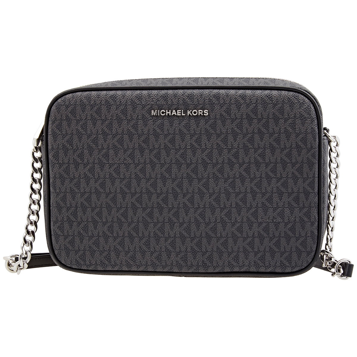 Michael Kors Women's Jet Set Large East West Signature-coated Crossbody - Black