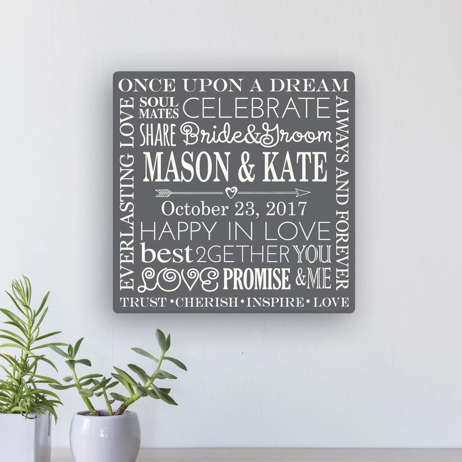 Personalized Wedding Words 12x12 or 16
