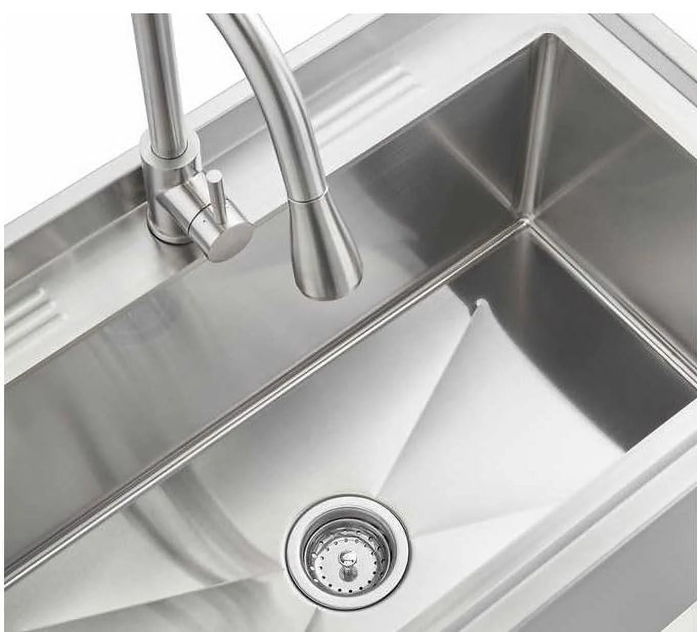 TRINITY Stainless Steel Freestanding Single Bowl Utility Sink for Garage, Laundry Room, and Commercial Use, Includes Pull-Out Faucet, NSF Certified, 36