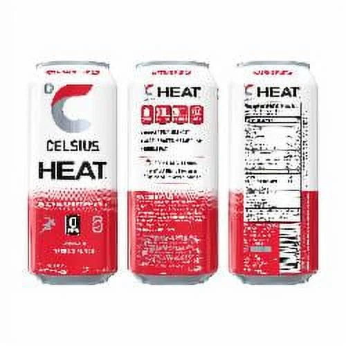 CELSIUS HEAT Sparkling Inferno Punch, Functional Essential Energy Drink 16 fl oz (Pack of 12)