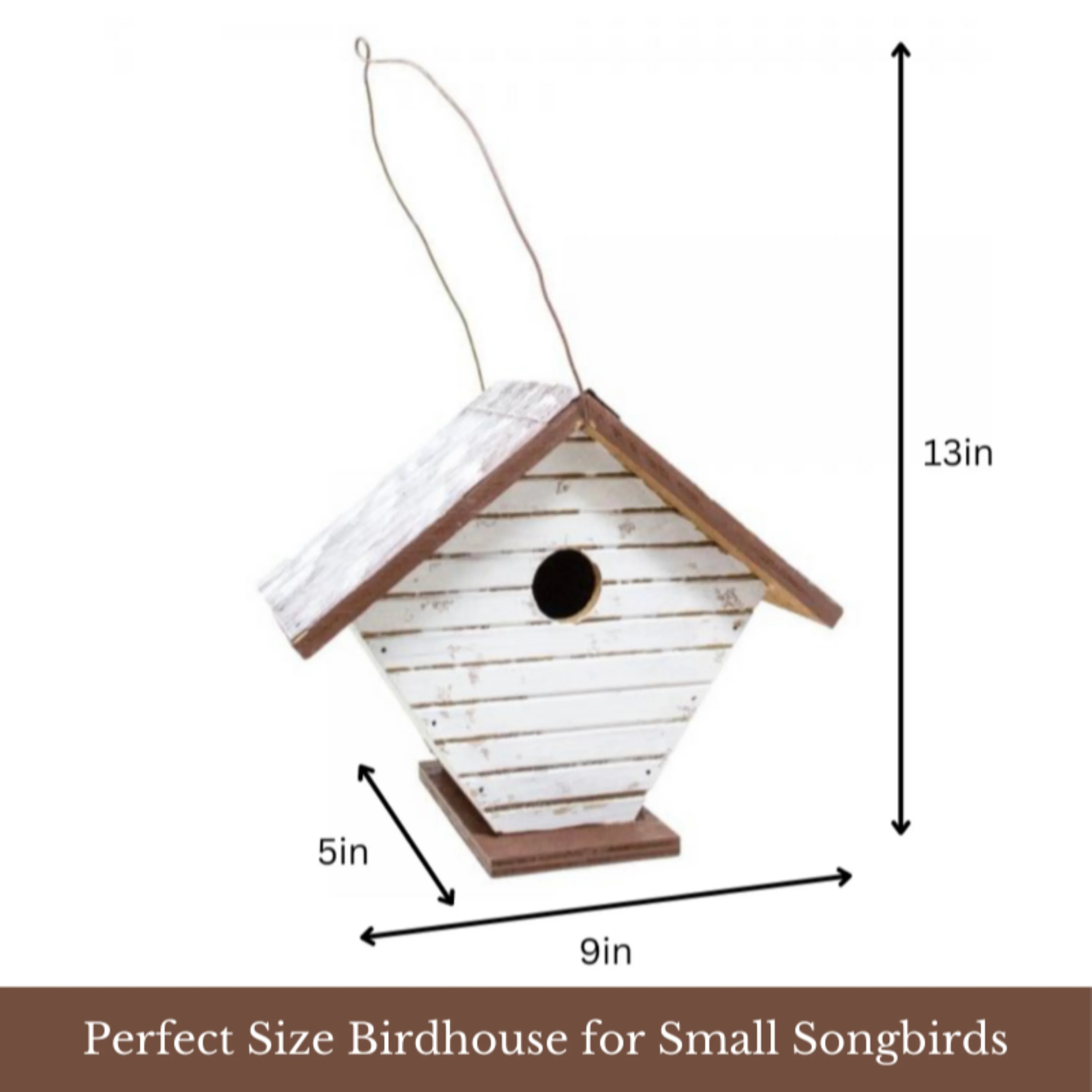 Backyard Essentials Shiplap Bird House White Wren Birdhouse