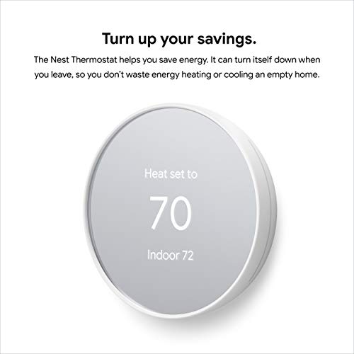 Google Nest Thermostat - Smart Thermostat for Home - Programmable Wifi Thermostat - Snow,1.07