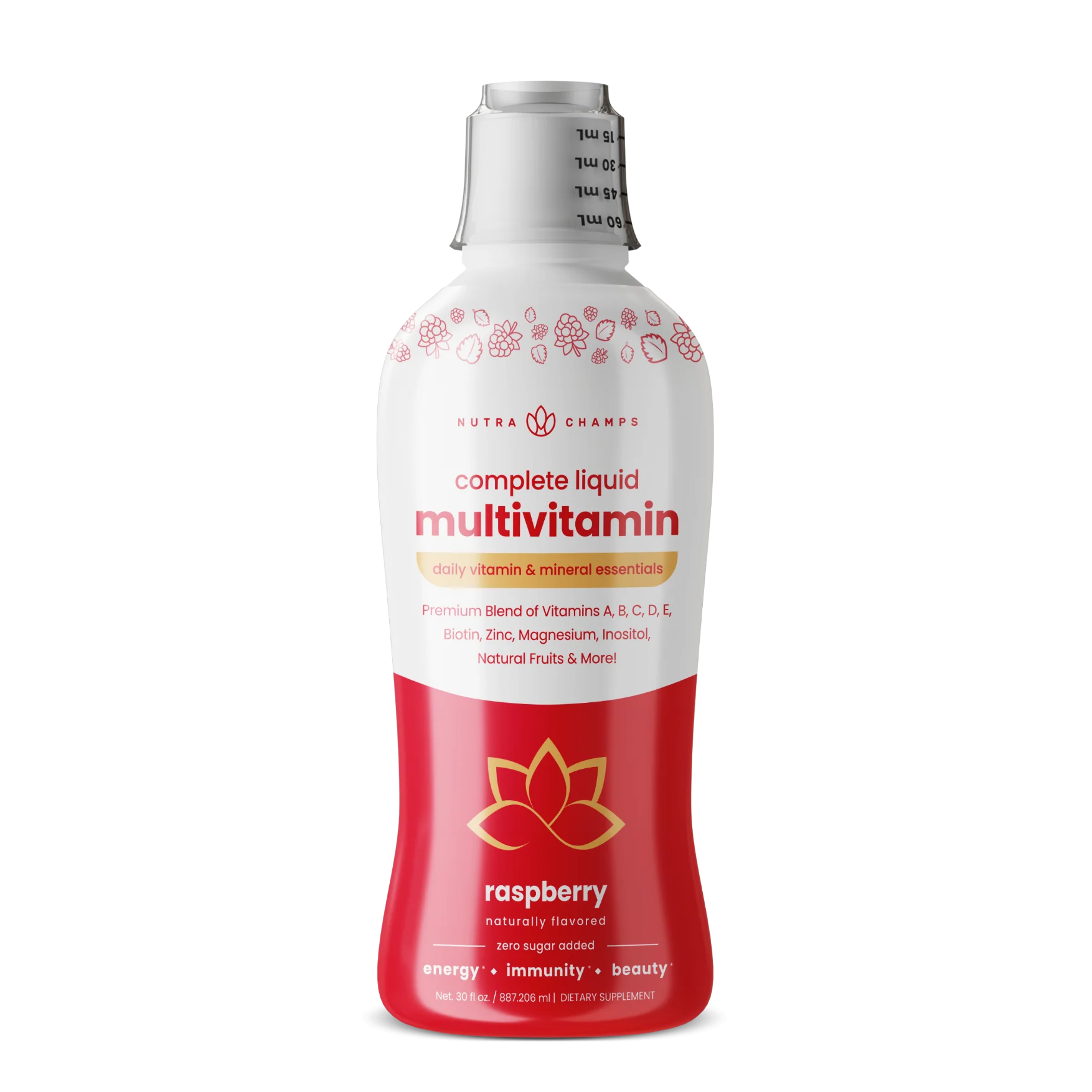 NutraChamps Complete Liquid Multivitamins | Liquid Vitamins for Women, Men & Kids | Vegan Liquid Vitamin Multimineral Supplement | 30 FI Oz Liquid Multivitamin & Minerals | Energy, Immunity & Beauty