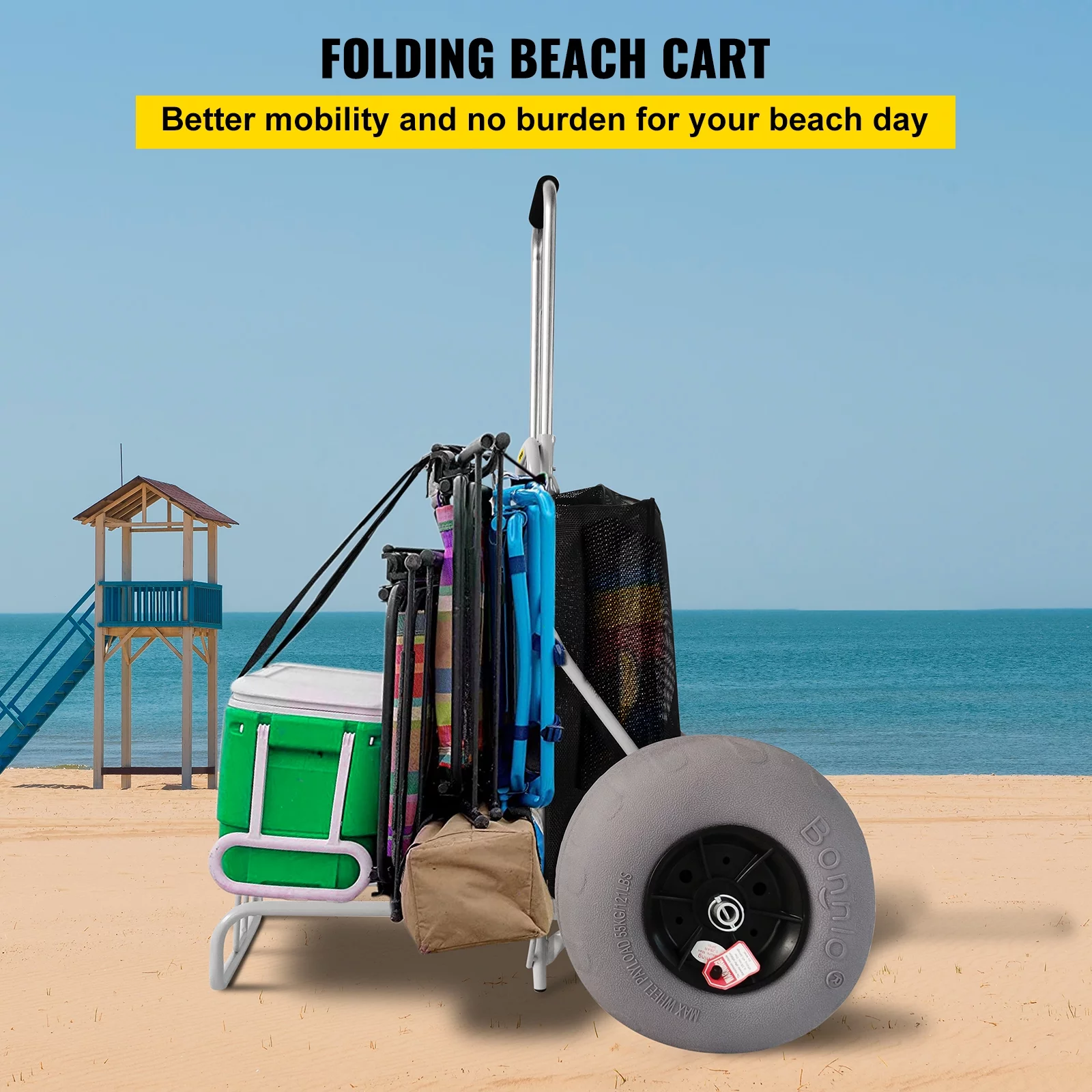 VEVOR Beach Carts for the Sand, w/ 12