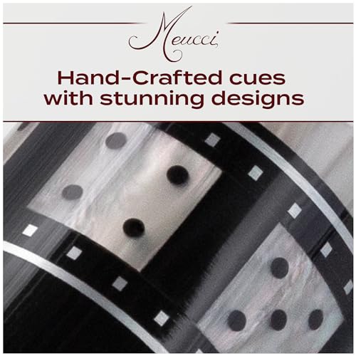 Meucci Pool Cues - BMC Casino 10 - Professional Billiard Pool Stick with Card and Ivory Dice Sleeve, Ebony Color Wrap, Power Piston Forearm - 19 Oz Low Deflection Pool Cue Stick