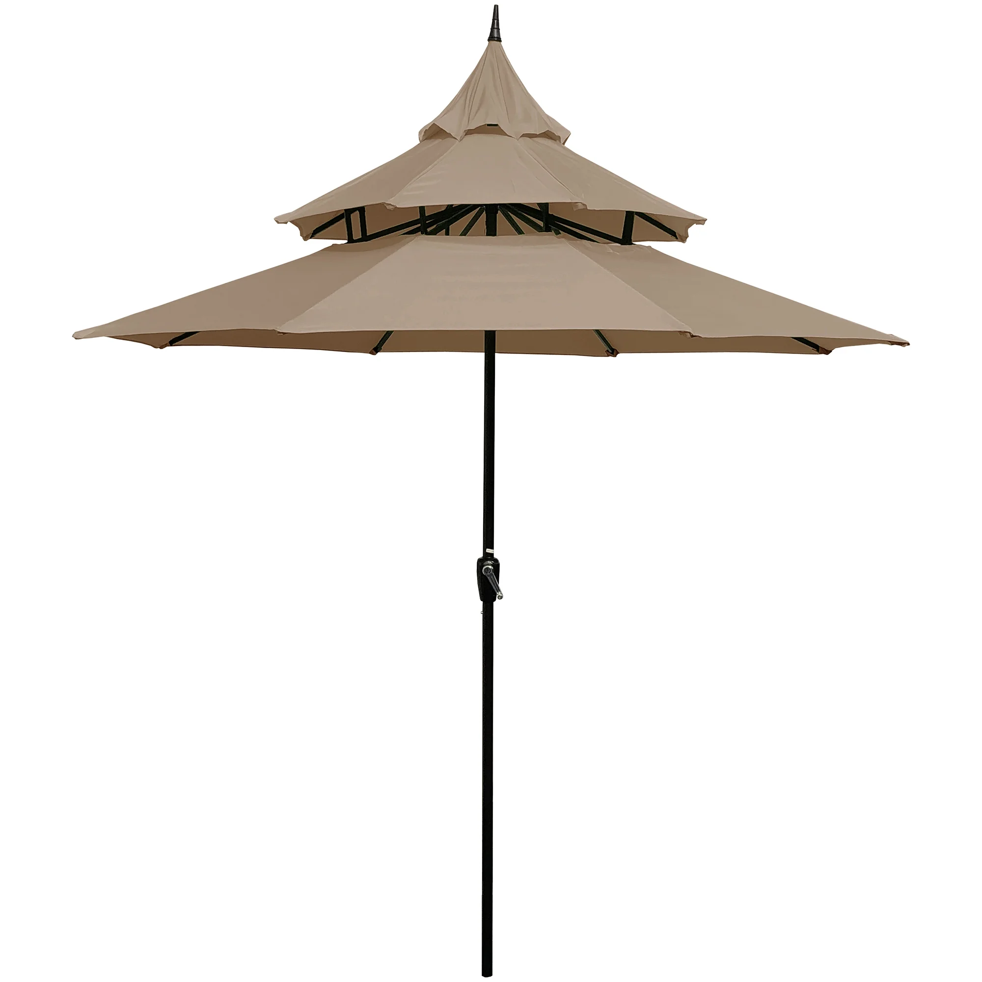 Abble Outdoor 9ft Pagoda Patio Umbrella with Crank - Tan