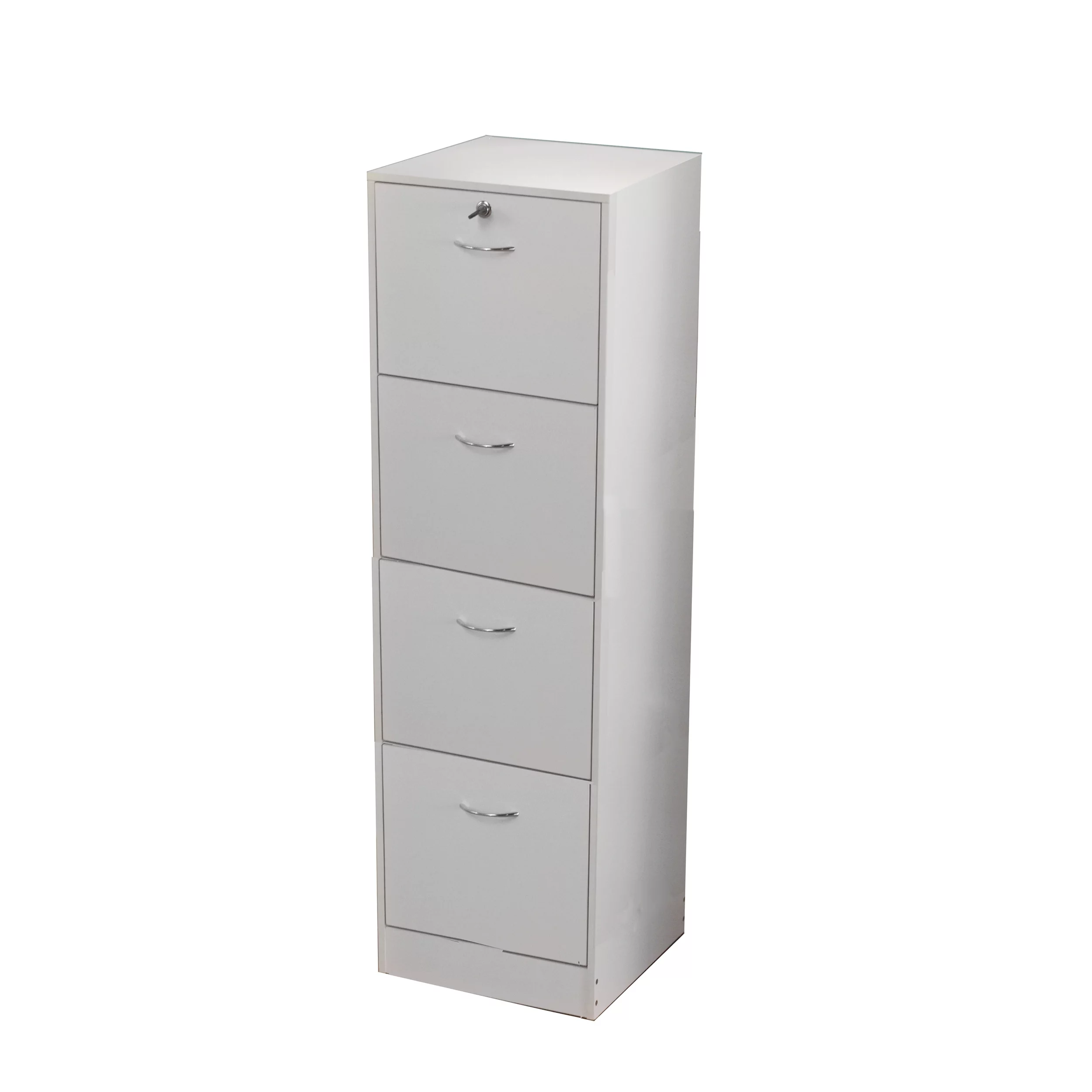 Wilson 4 Drawer Wood Vertical Lockable Filing Cabinet, White