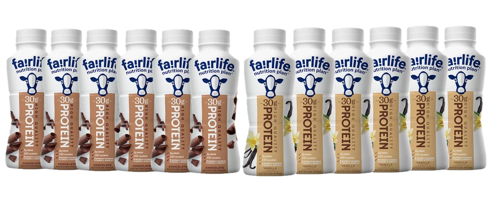 6 Chocolate + 6 Vanilla Fairlife Nutrition Plan High Protein Shakes