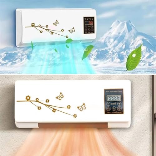 Wall mounted air conditioner ductless, Wall mounted air conditioner for bedroom, 2 in 1 portable air conditioning fan, Ac unit for bedroom with smart remote control, 8h intelligent timing