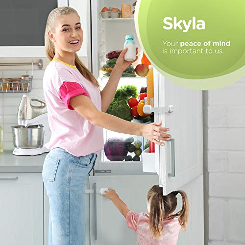 SKYLA HOMES Baby Locks (8-Pack) Child Safety Cabinet Proofing - Safe Quick and Easy 3M Adhesive Cabinet Drawer Door Latches No Screws & Magnets Multi-Purpose for Furniture Kitchen Ovens Toilet Seats