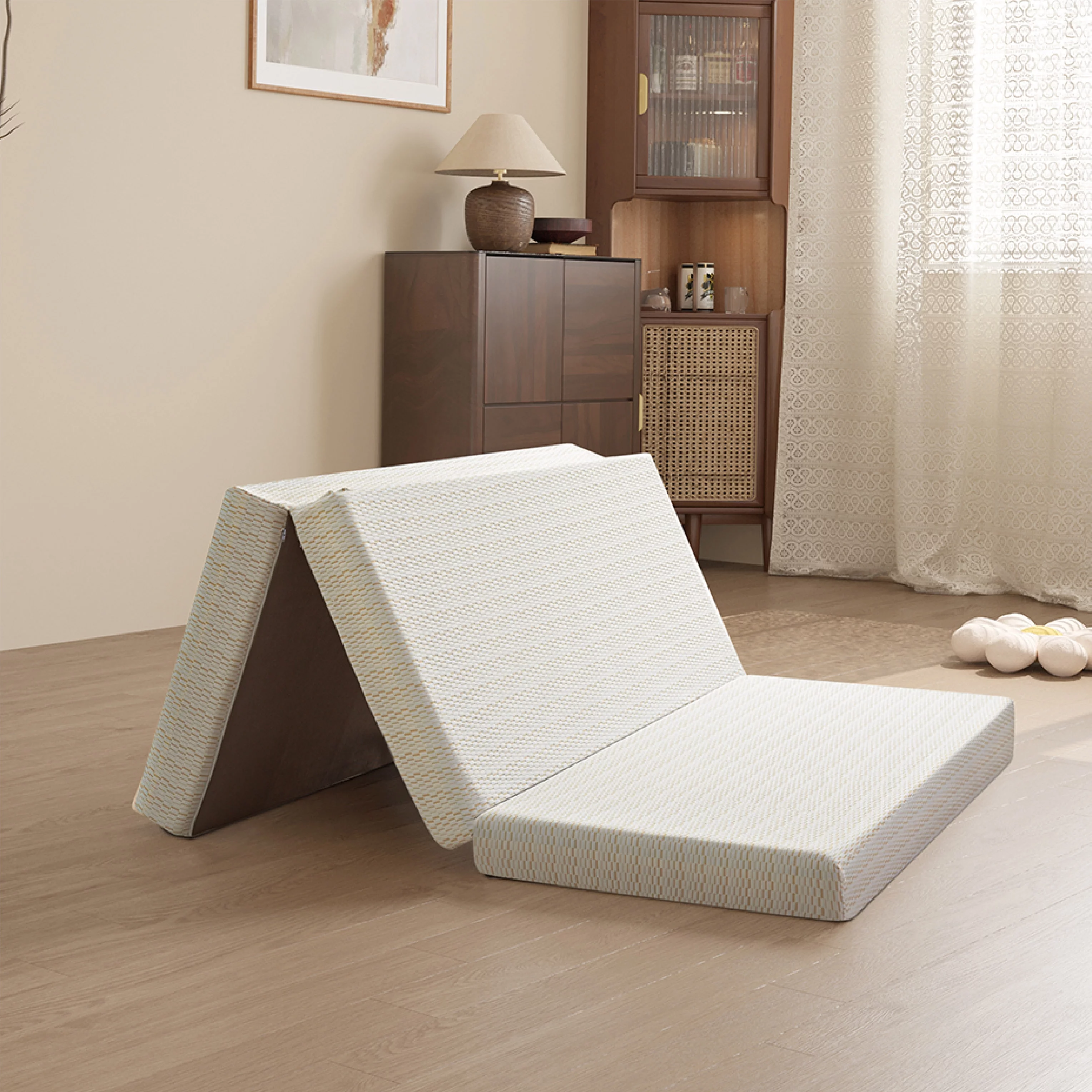 MLILY 3 inch Twin Size Tri-Folding Memory Foam Mattress, Portable Guest Bed in a Box