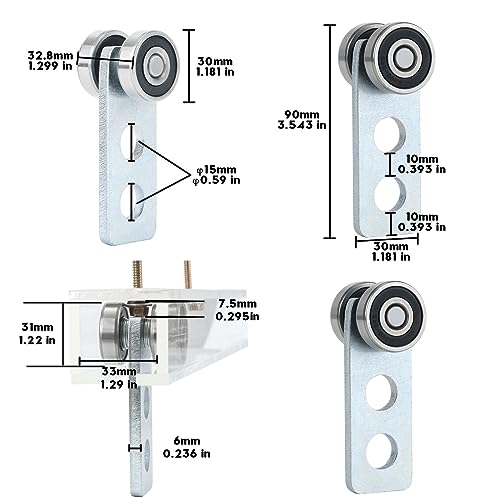 2Wheel Trolley Assembly Rollers.Bearing Trolley Assembly.The top of The Trolley has Room for Set Screws, Allowing The use of a 1-5/8
