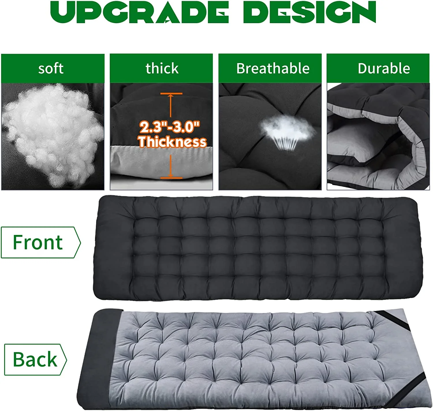 Slsy Folding Bed with 3.3 Inch 2 Sided Mattress & Carry Bag for Adults & Kids, Camping Cot, Sleeping Cot, Folding Guest Bed, Heavy Duty Supports 880 Lbs