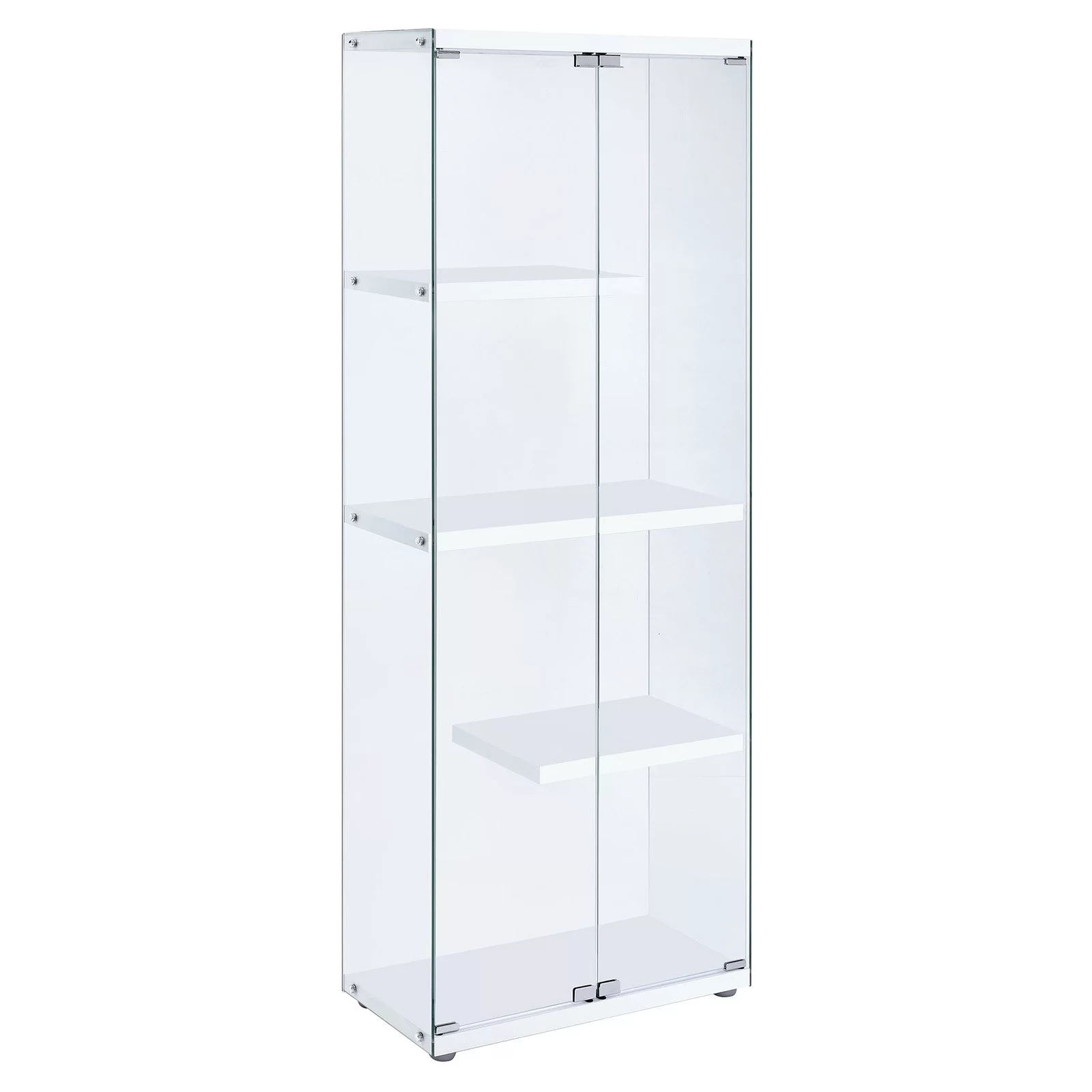 Picket House Furnishings Maxwell Tempered Glass Display Cabinet in Clear
