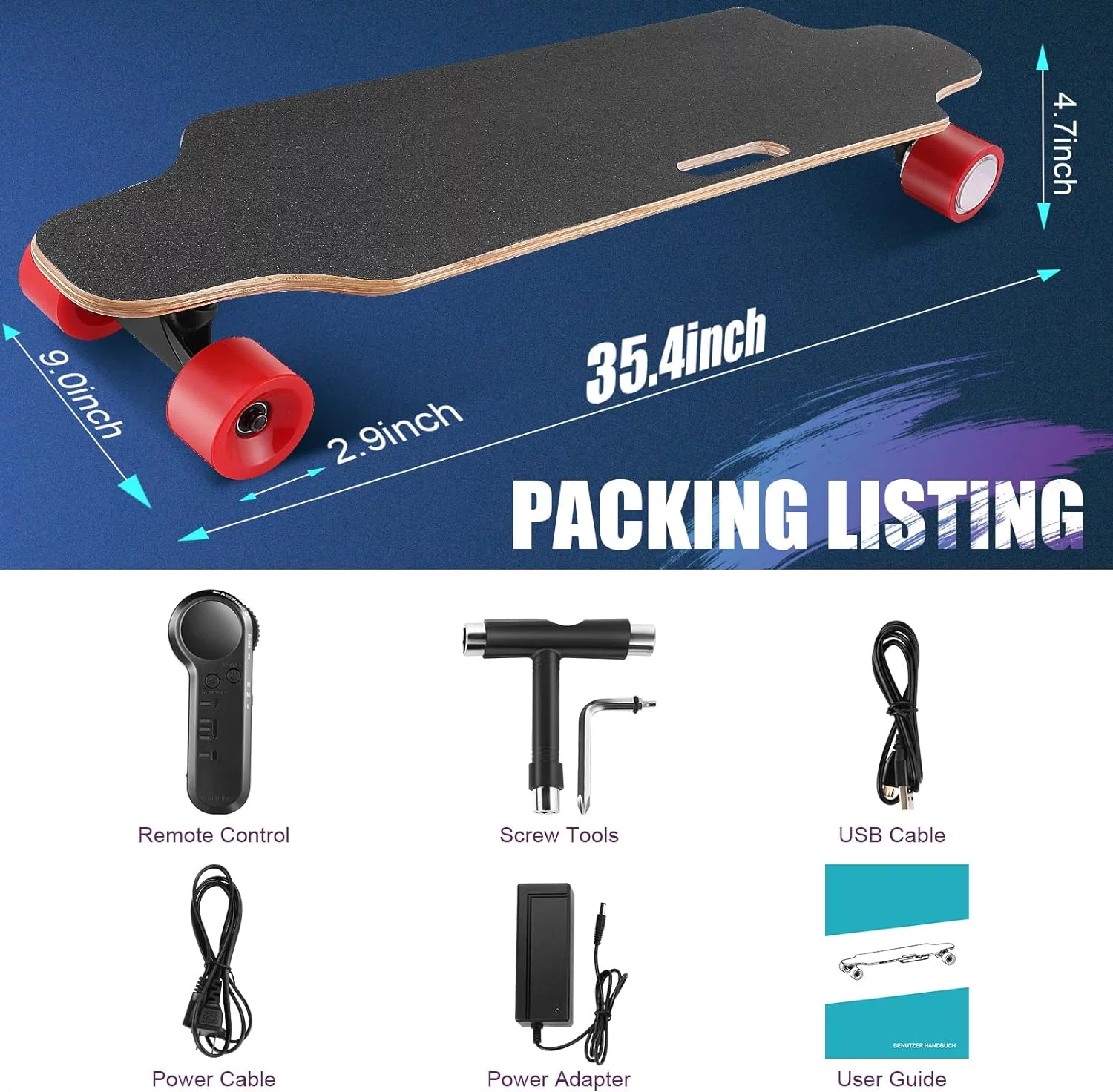 350W Electric Skateboards with Remote, 12.4 mph Top Speed & 8 Miles Range, Swappable Battery, Electric Longboard for Adults