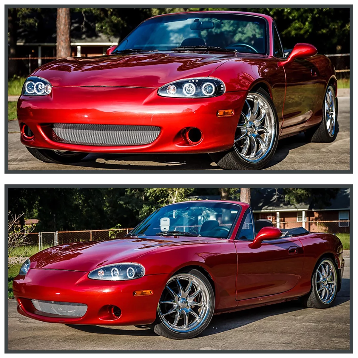 Spec-D Tuning Black Halo Projector Headlights Compatible with 2001-2005 Mazda Miata MX-5 Left + Right Pair Headlamps Assembly