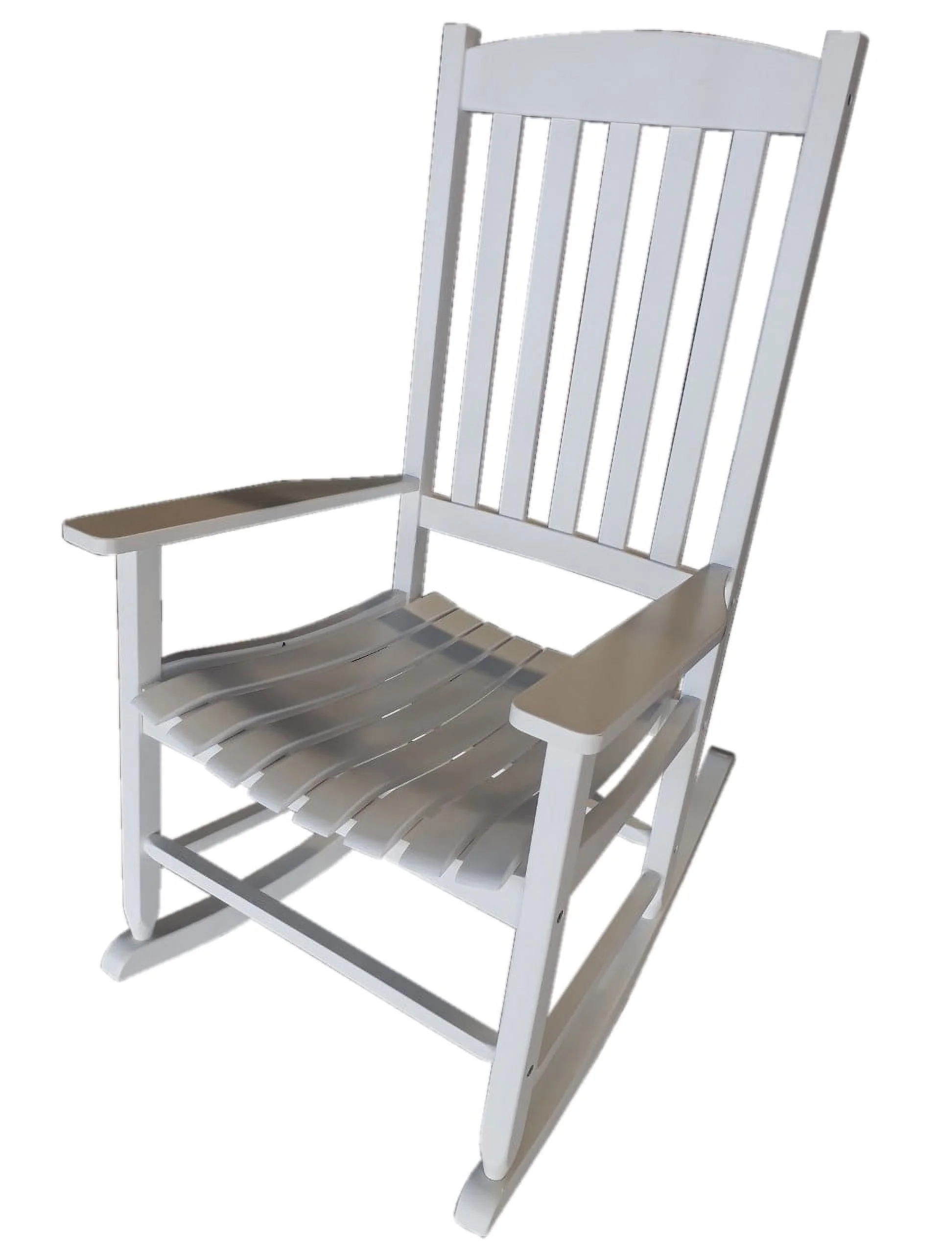 Mainstays Outdoor Wood Porch Rocking Chair, White Color, Weather Resistant Finish