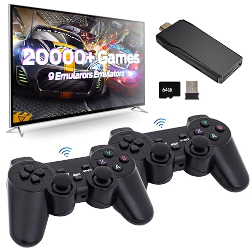 Retro Game Console, Wireless Retro Game Console, Plug & Play Video TV Game with 20000+ Built-in Games, 4K HD Output, and 2.4GHz Wireless Controller, 9 Classic Emulators