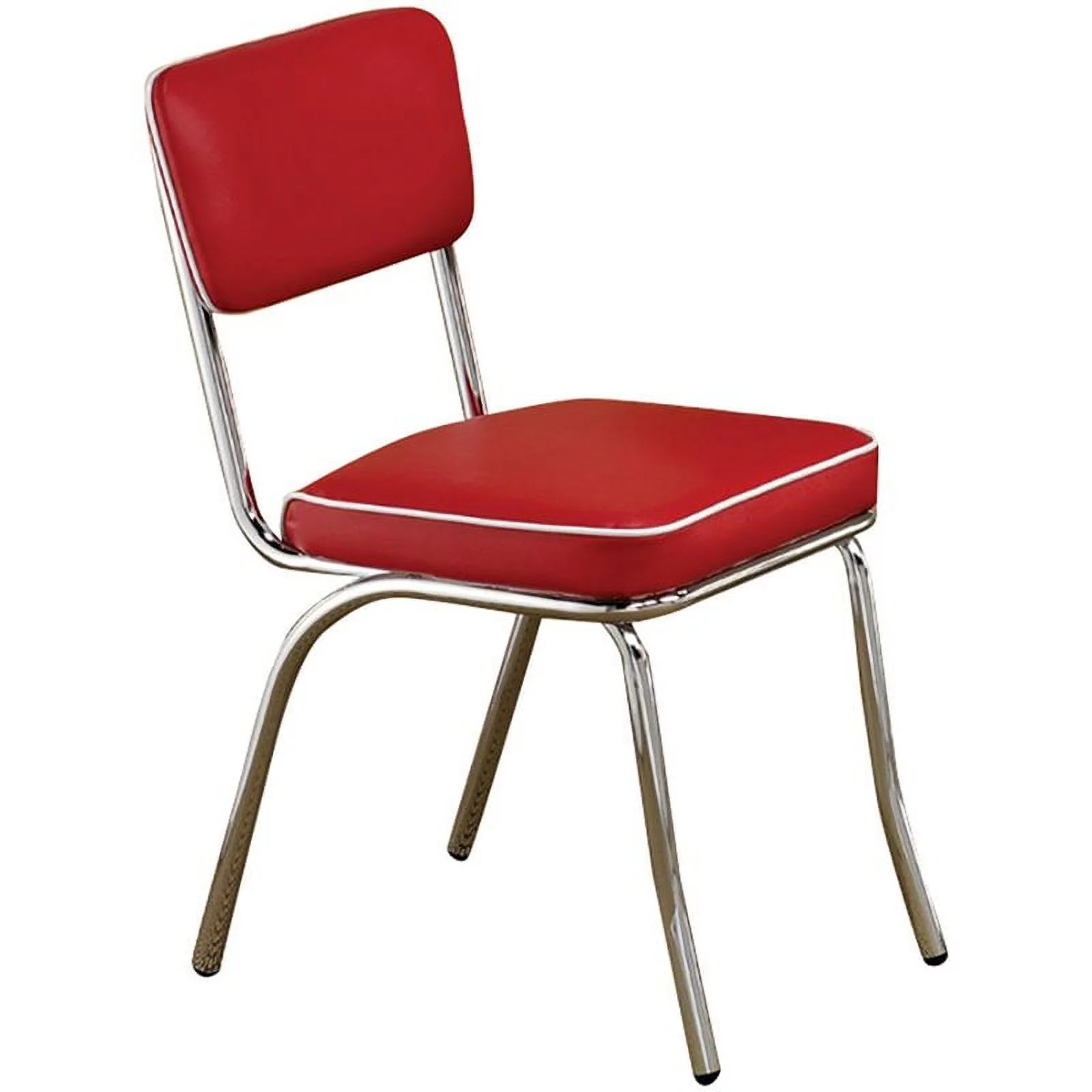 Bowery Hill Dining Side Chair in Red and Chrome