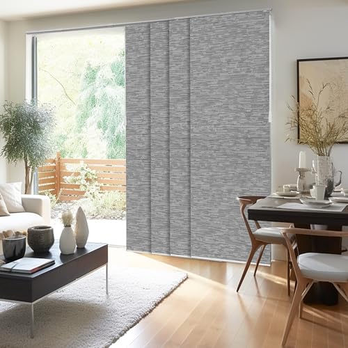 CHICOLOGY Embossed Textured Weave Fabric, Sliding Door Blinds, Room Divider,Vertical Blinds for Patio Doors, Sliding Glass Door Blinds,