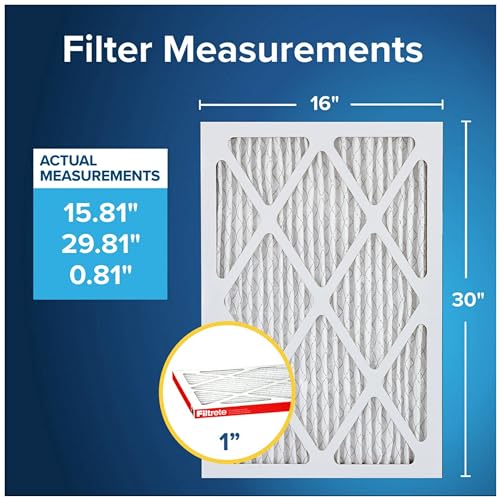 Filtrete 16x25x1 AC Furnace Air Filter, MERV 11, MPR 1000, Micro Allergen Defense, 3-Month Pleated 1-Inch Electrostatic Air Cleaning Filter, 4 Pack (Actual Size 15.69 x 24.69 x 0.81 in)