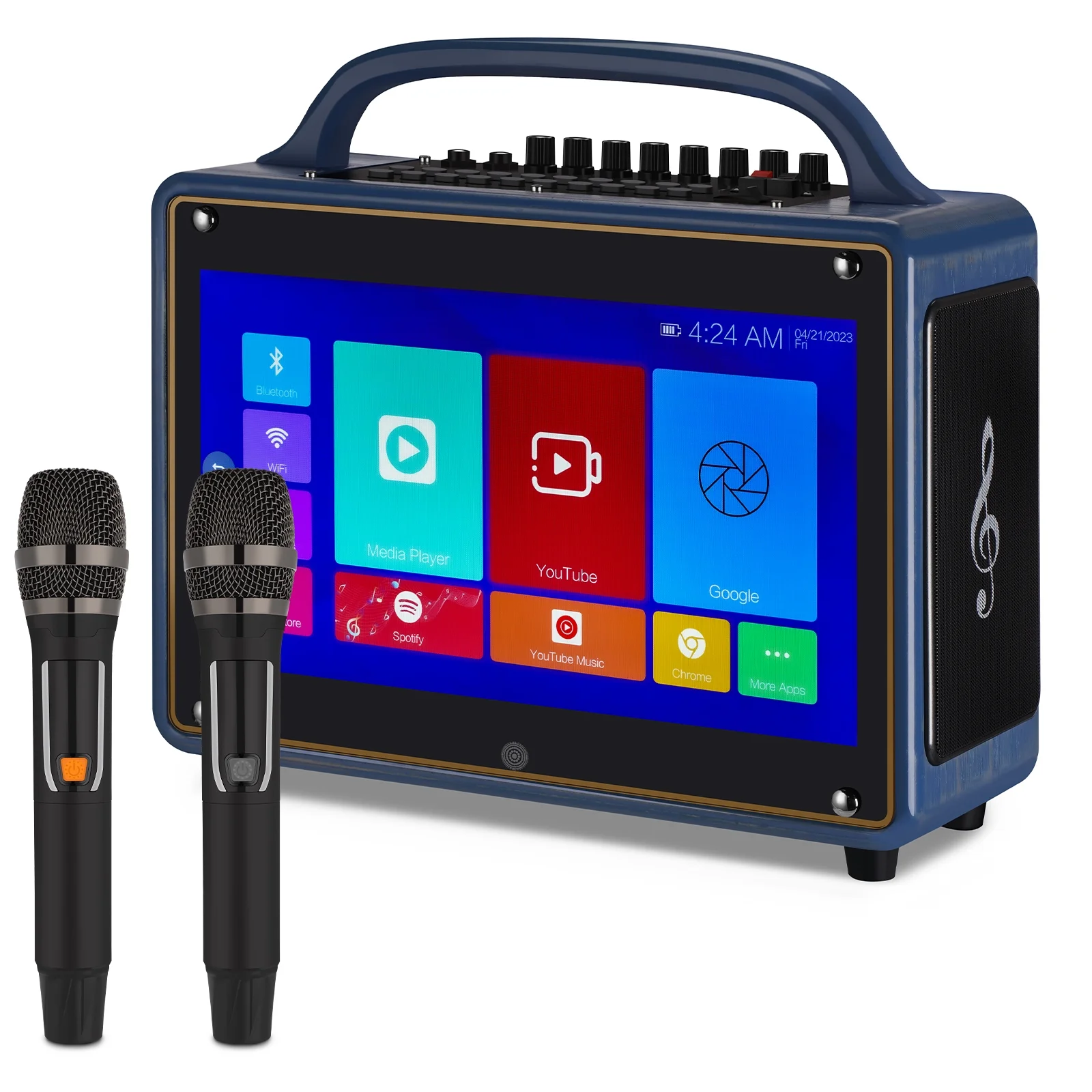 Portable Karaoke Machine Systems Wireless BT Streaming Loudspeaker for Adults&Kid,14”HD Touch Screen/Android 12/4+64G,Support Microphone/WiFi/USB/SD/PC/TV/Phones/HDMI