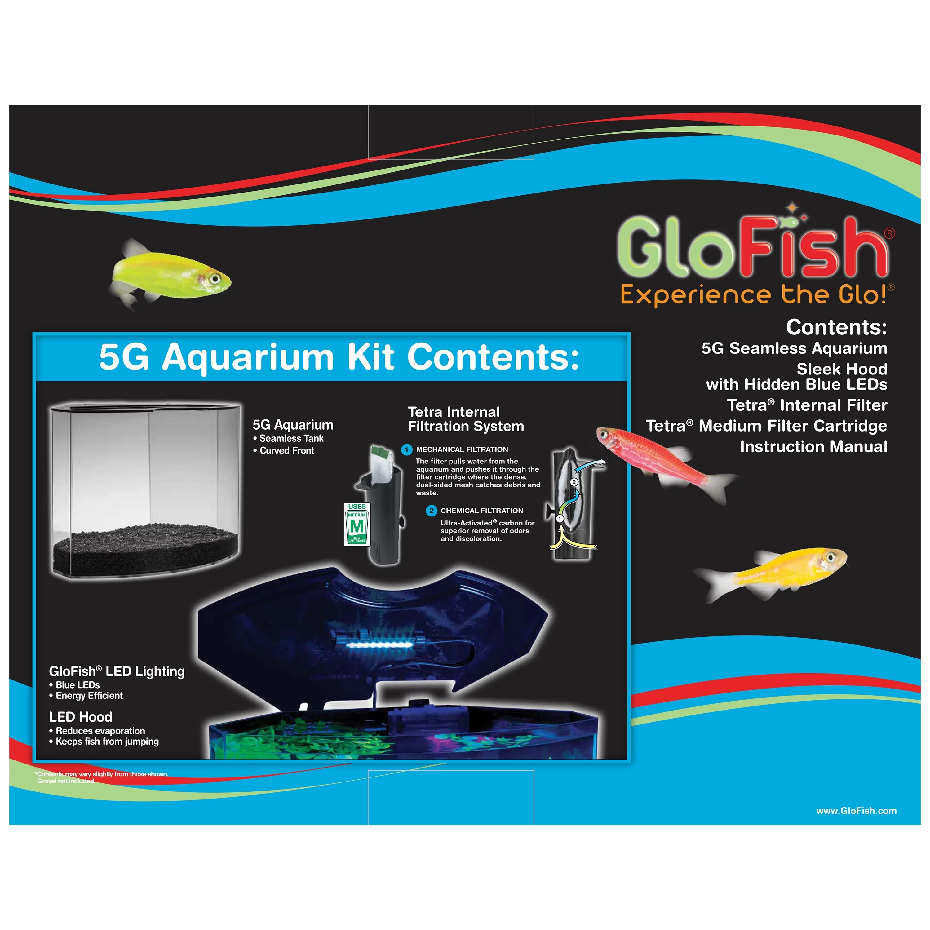GloFish Aquarium Kit 5g with Blue LED Light